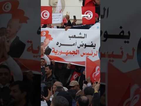 أنصار الرئيس التونسي قيس سعيد يتظاهرون دعما له ولسياساته