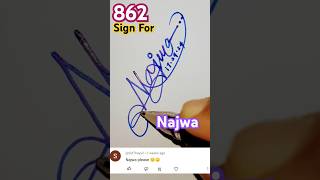Creating a Stunning Najwa Signature ✨✍️🌟 #SignTutorial #Najwa #ElegantSignature #PersonalizeYourName
