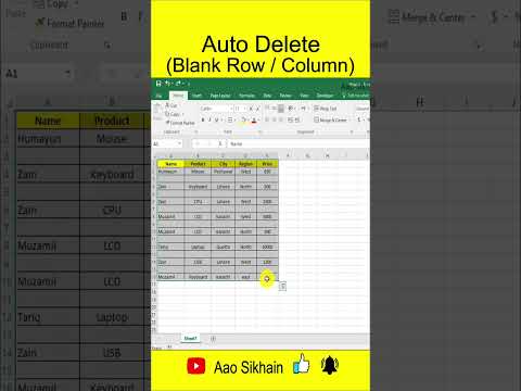 Auto Delete Blank Row