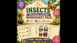 Insects Learning Adventure for Kids | Fun Educational Video + Printable Worksheets
