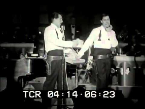 Dean Martin and Jerry Lewis performing at the Sands Hotel March, 1956