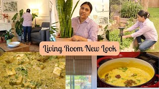 Living Room Refresh - New Furniture , Window Blinds, DIY wall II Dhaniya Paneer Recipe