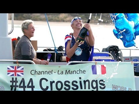 Australian swims across the English Channel for the 44th time – and sets a new world record