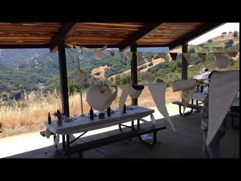 Picnic tables + view at site D (group site)