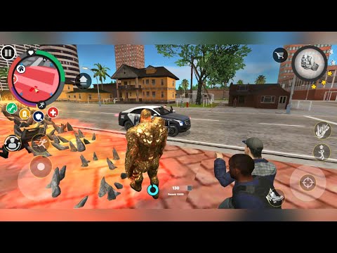 Rope Hero: Vice Town  (Mutant Man Jumped on Tall Building) Stone Giant Lifted Army Android/IOS