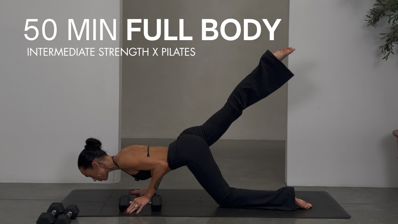 50 MIN FULL BODY STRENGTH WORKOUT | Intermediate Workout with Weights | Pilates x Strength - YouTube