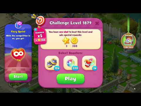 🎯 Gardenscapes 1879 Challenge Level - 16 moves + 💥💥🧨💣