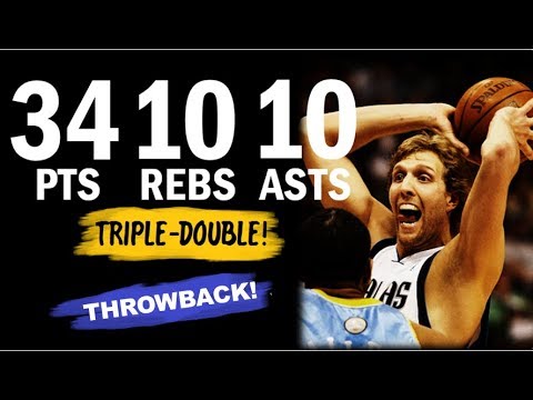 Dirk Nowitzki TRiPLE-DOUBLE 34 Pts/10 Rebs/10 Asts Highlights vs Nuggets - 2010.03.29