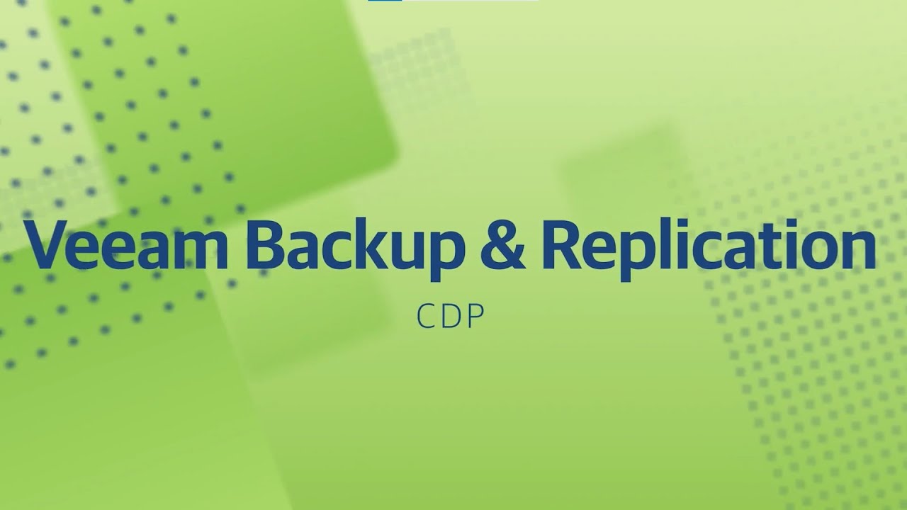 Veeam Backup & Replication v11 Demo Video – Continuous Data Protection video