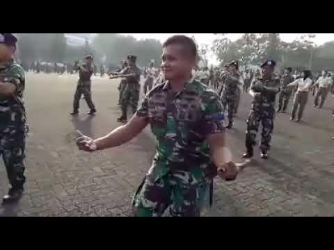 Anggota TNI goyang GEMU FA MIRE