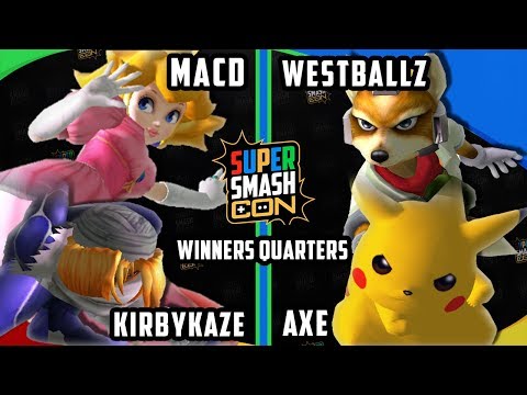 Smash Con 2017 SSBM - Axe & Westballz vs. MacD & KirbyKaze - Smash Melee Doubles WQ