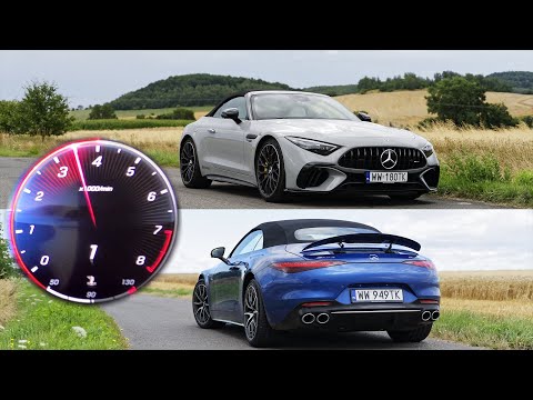 Mercedes-AMG SL 63 4Matic+ vs. SL43: sound and acceleration 0-60 mph, 0-100 km/h, drag time, exhaust