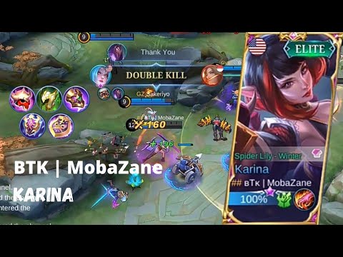 KARINA ITEM BUILD TANK GAMEPLAY By BTK | MobaZane❗| MOBILE LEGENDS : BANG BANG