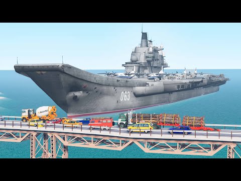 Breakable Car Bridge Crashes #6 - Beamng drive