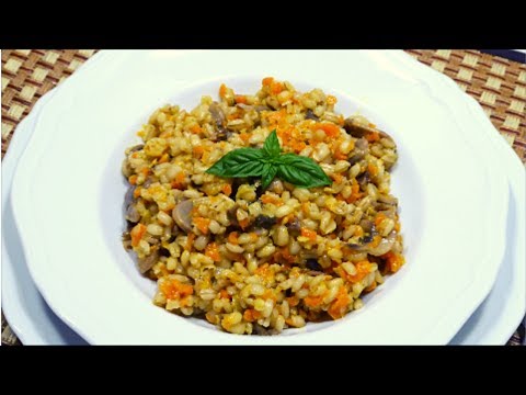 Orzo Perlato con Funghi Champignon, al posto del risotto/Pearl Barley with Champignon Mushrooms