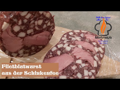 Filetblutwurst in der Schinkenfee hergestellt, aus frischen S-Blut oder mit Blutpulver #71