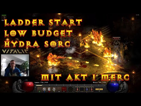 Hydra Low Budget Ladder Start Sorc für D2R 2.4 mit Akt 1 Merc (PTR)