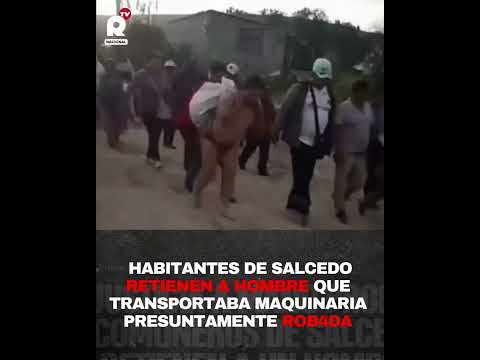 Habitantes de Salcedo retienen a hombre que transportaba maquinaria presuntamente robada