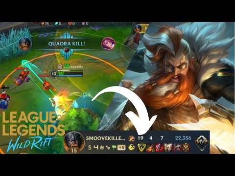 WILD RIFT Olaf 19 Kills Quadrakill 50K Damage Insane 1v9 Hard Carry !