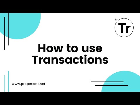 How to use the Transactions app