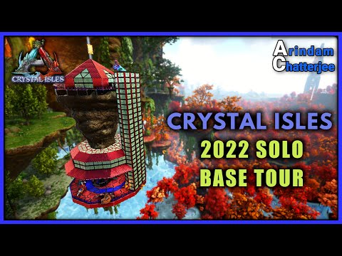 Ark - My Crystal Isles Floating Island Solo Tek Base Tour (Singleplayer) - S2E255