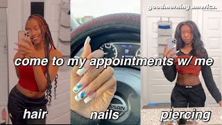 come to my appointments w me!: hair, nails, eyebrows, PIERCING?! | Curlyhead Jas