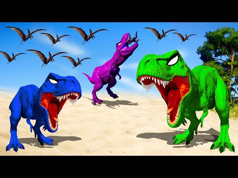Tyrannosaurus Rex Color Pack vs Spinosaurus, I-Rex, Indoraptor - Jurassic World Evolution
