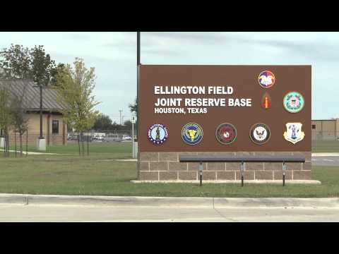 B-roll clip of Ellington Field Joint Reserve Base entry sign
