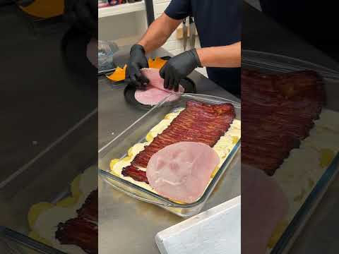 🌅🥓 Breakfast Hashbrown Lasagna #SHORTS