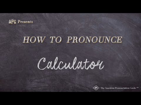 YouTube video about: How to pronounce calculator?