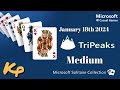 Microsoft Solitaire Collection Daily Challenge TriPeaks Medium January 18th 2024 2024 01 18