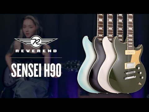 Reverend Sensei H90 Periwinkle Burst Set-Neck Electric Guitar with Two Tone Teardrop Case used image 15