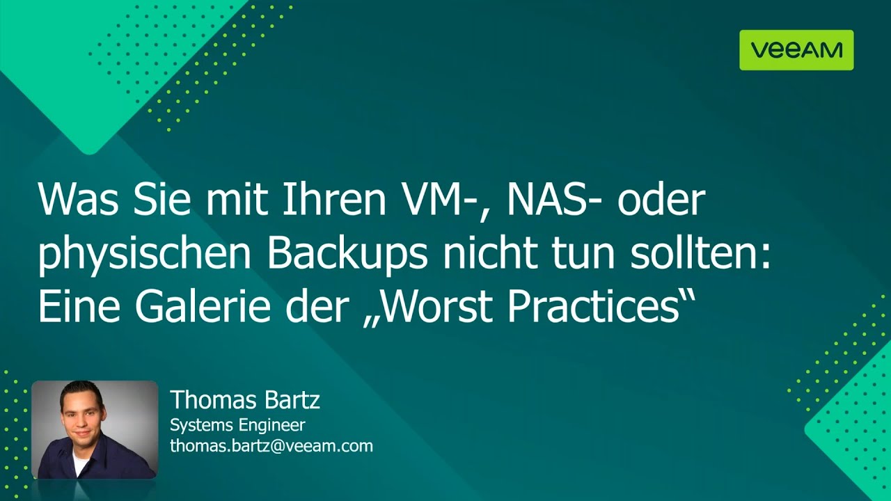 Don’t do this with VM, Physical or NAS backups video