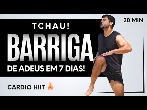 20 MIN de Cardio hiit em casa para dar Adeus a barriga! ( Rotina de 7 dias )