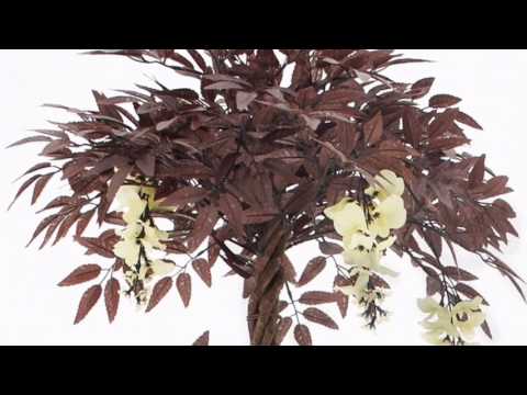 Artificial Cream Flowering Burgundy / Red Japanese Fruticosa Tree by Vert Lifestyle Vogue Plants