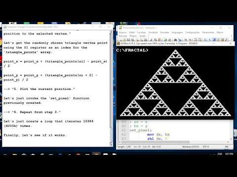 [Assembly 8086 / DOS] - Let's code the Sierpinski Triangles (Fractal) using the 'Chaos Game' method