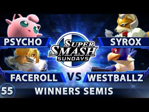 SSS 55 - Psychomidget & Faceroll vs. Syrox & Westballz - SSBM Winners Semis - Smash Melee