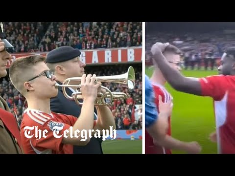 Last post at Nottingham Forest: Players comfort trumpeter as performance goes awry
