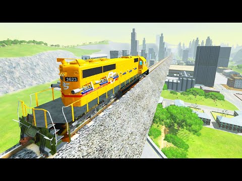 BeamNG Drive - I accelerated a 100 ton train to 240 mph and this happened