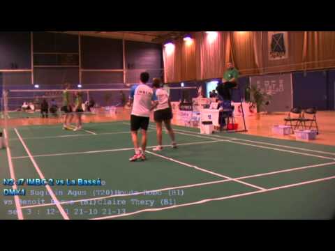 N2 J7 DMX1 - set 3 - IMBC 2 vs La Bassée - Sugimin Agus - Houda Bobo vs Benoit Becue - Claire Thery