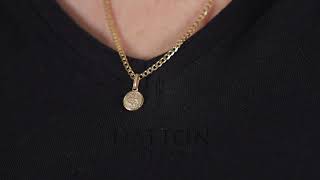9ct Yellow Gold Single-Sided Round St. Christopher Pendant - 16mm