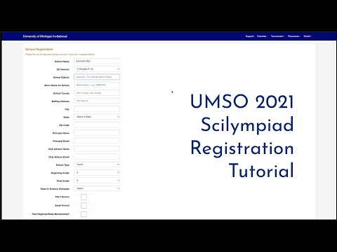 UMSO 2021 Scilympiad School Registration Tutorial