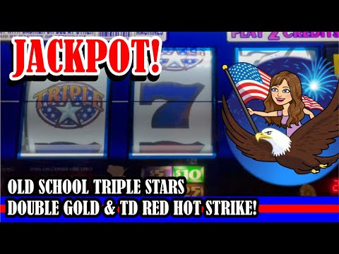 🎰 OLD SCHOOL TRIPLE STARS Slot, TD Red Hot Strike & Double Gold! Max Bet Slot Play Jackpot!🍀