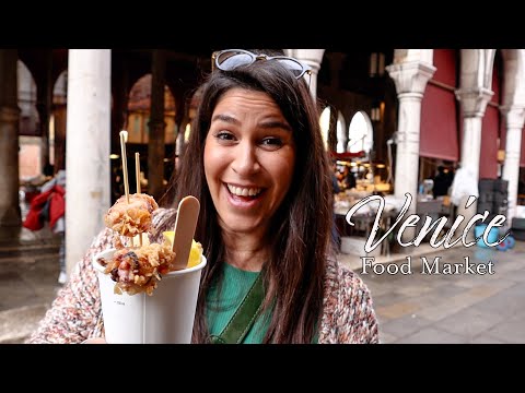 Mercados de comida de Veneza - Mercado de peixes de Rialto, perto do Grande Canal