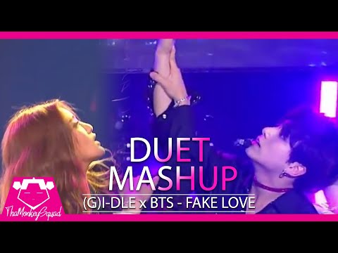 (G)I-DLE & BTS - Fake Love [Duet Kpop Mashup 2018] kbs sbs gayo mama [CC]