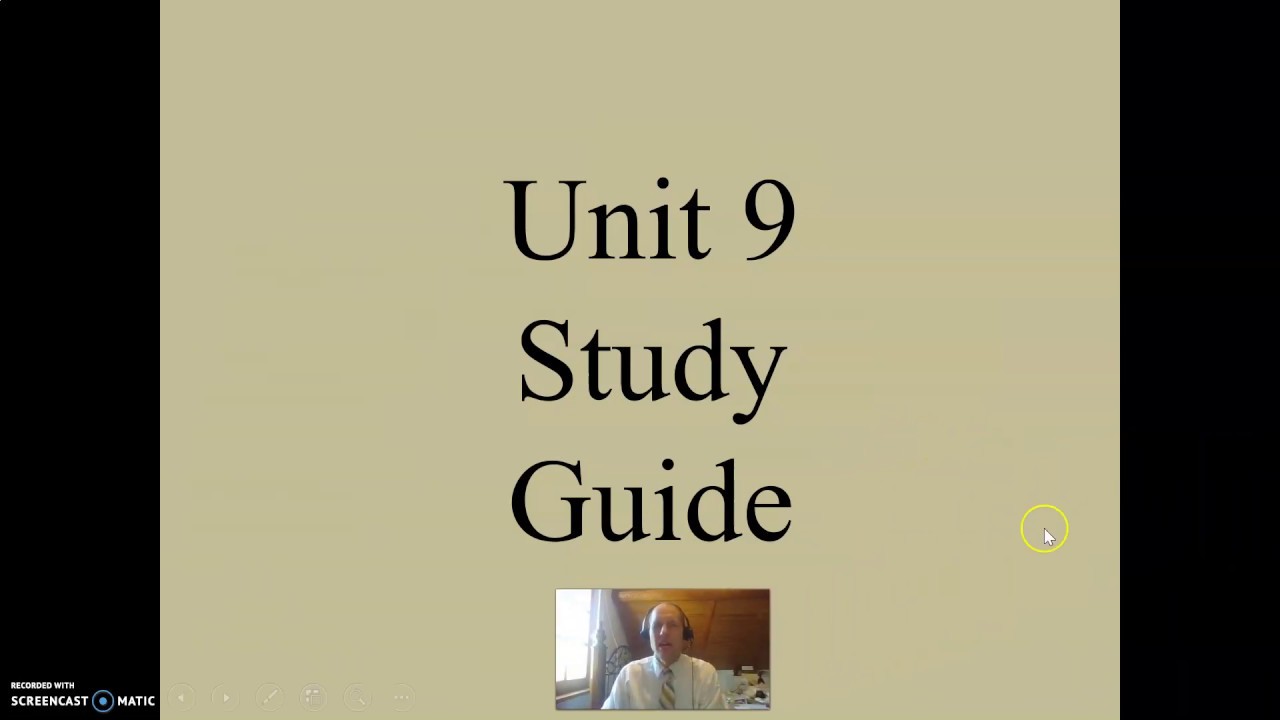 Unit 9 Study Guide Part I