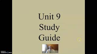 Unit 9 Study Guide Part I