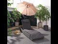 Klappbare Gartenliege Villebon Webstoff / Polyrattan - Anthrazit / Grau - Grau