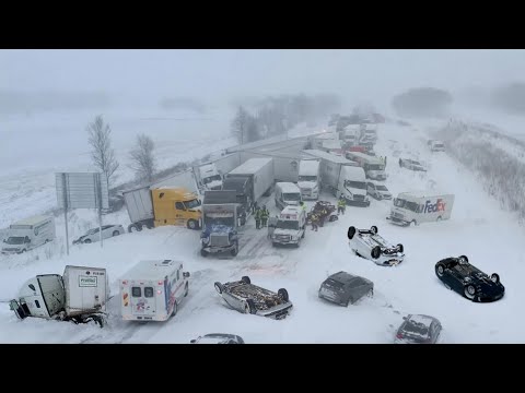 Chaos in New York Today! Super Snow Storm Causing Many Major Accident in Erie PA