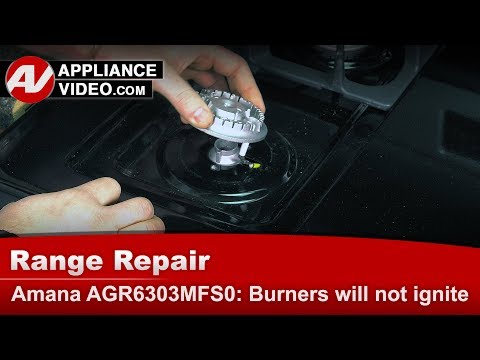 Amana Stove Repair - Burners Will Not Ignite - Spark Electrode